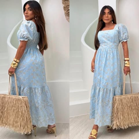 VESTIDO VISCOSE BORDADO LESI� 3D - TAMANHO �NICO - C�D:10013901