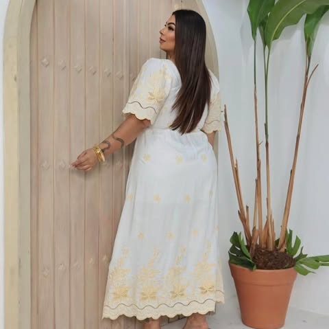 VESTIDO BORDADO - PLUS SIZE - VISCOLINHO 3D - C�D:10013909