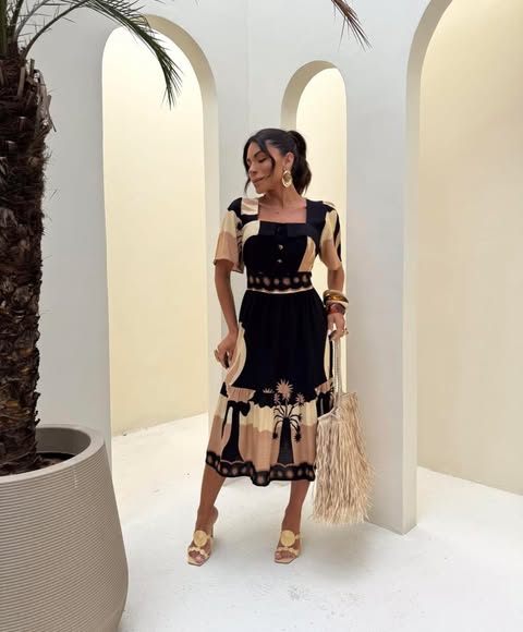 VESTIDO VISCOLINHO-MIDI- TAMANHO �NICO - C�D:10013914