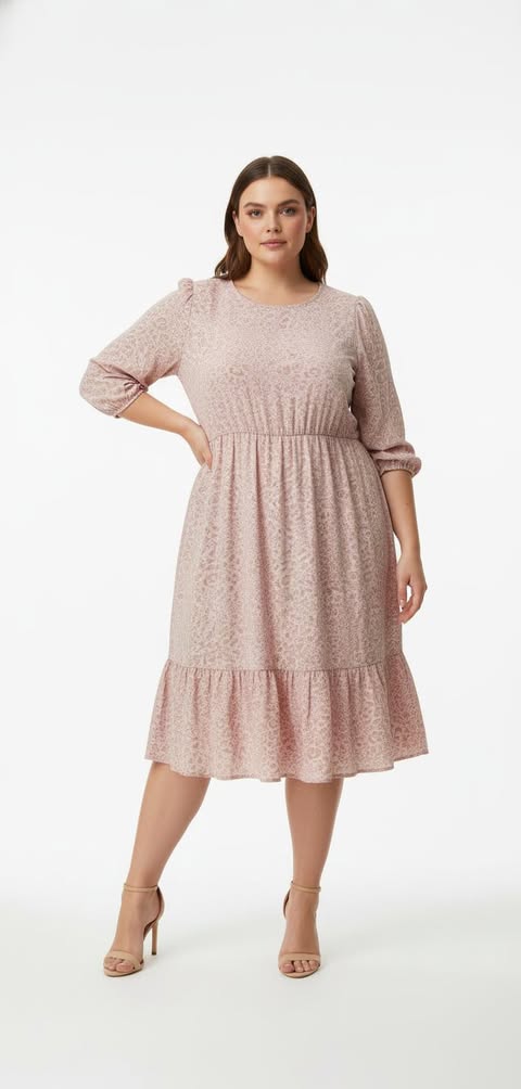 VESTIDO VISCOLINHO - TAMANHO G1 - ESTAMPADO FLORAL-C�D:10013916