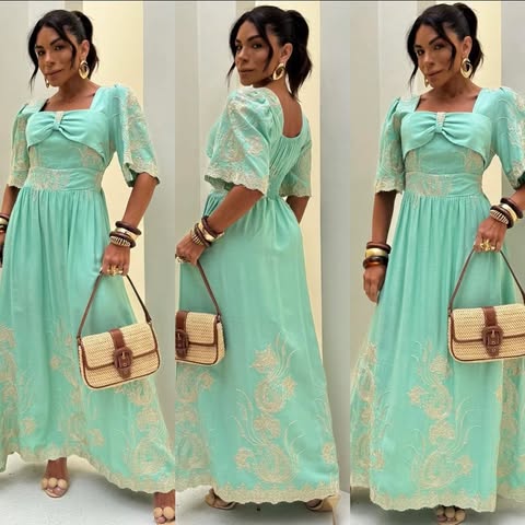 VESTIDO VISCOLINHO BORDADO- TAMANHO �NICO - C�D:10013925