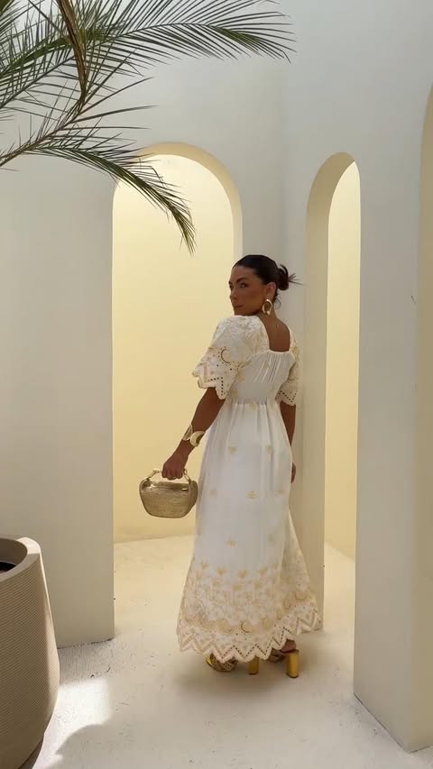 VESTIDO VISCOMIDA BORDADO- TAMANHO �NICO - C�D:10013930