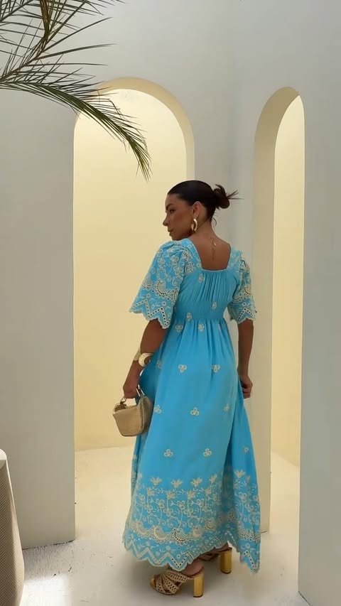 VESTIDO VISCOMIDA BORDADO- TAMANHO �NICO - C�D:10013930