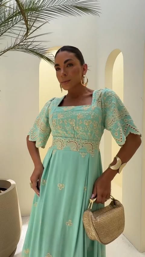 VESTIDO VISCOMIDA BORDADO- TAMANHO �NICO - C�D:10013930