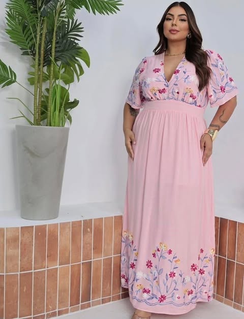 VESTIDO PLUS SIZE-VISCOLINHO-C�D:10013948 PLUS SIZE