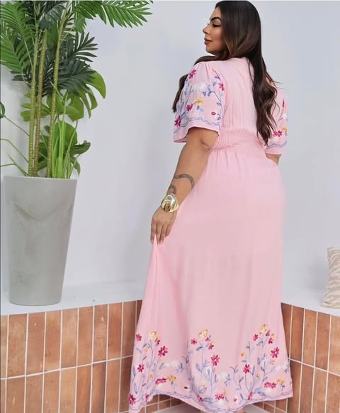 VESTIDO PLUS SIZE-VISCOLINHO-C�D:10013948 PLUS SIZE