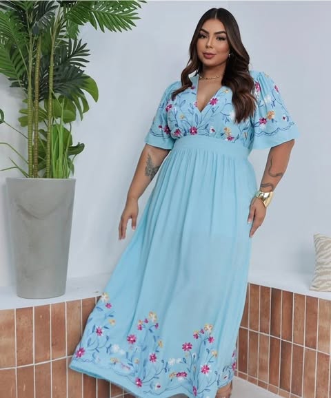 VESTIDO PLUS SIZE-VISCOLINHO-C�D:10013948 PLUS SIZE