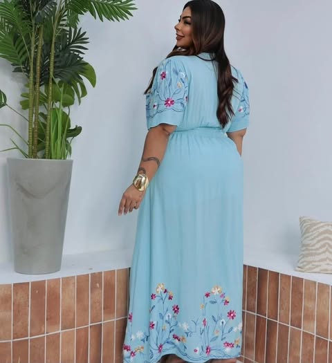 VESTIDO PLUS SIZE-VISCOLINHO-C�D:10013948 PLUS SIZE