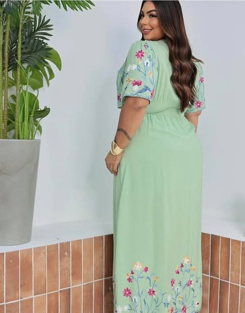 VESTIDO PLUS SIZE-VISCOLINHO-C�D:10013948 PLUS SIZE