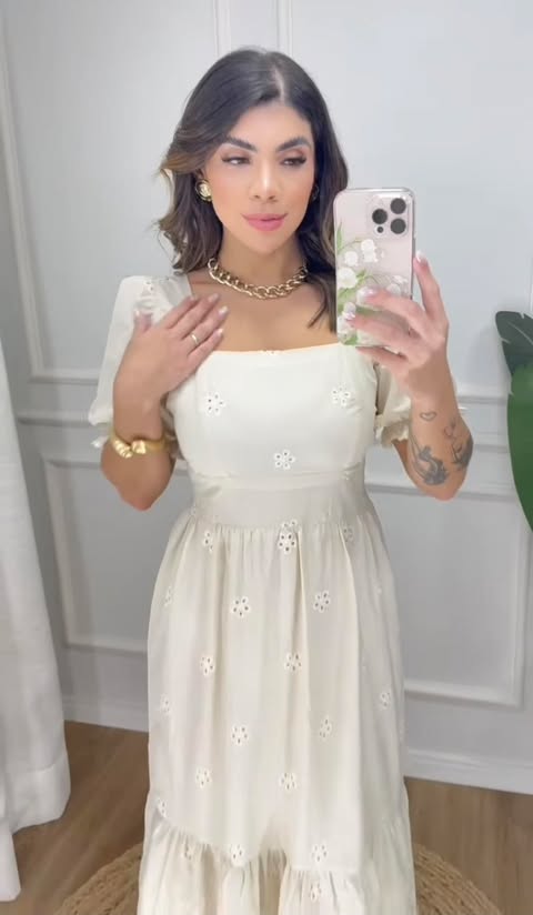 VESTIDO VISCOSE LESIE AREIA  - C�D:10113911  TAMANHO �NICO