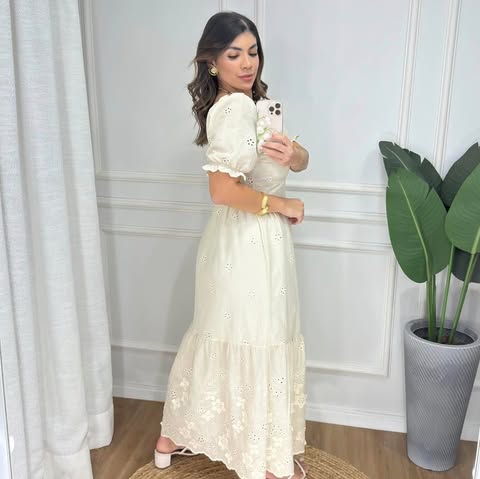 VESTIDO VISCOSE LESIE AREIA  - C�D:10113911  TAMANHO �NICO