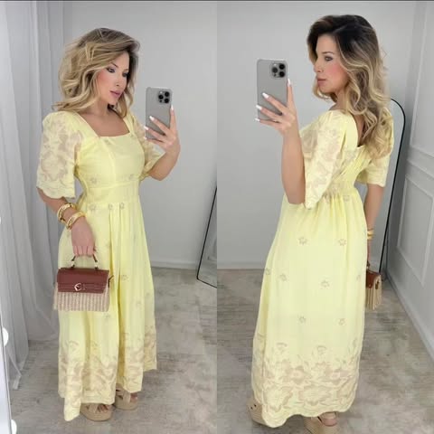 VESTIDO VISCOLINHO BORDADO EM LESI� 3D - TAMANHO �NICO - C�D:10013961