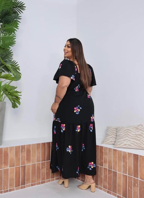 VESTIDO DUNA  BORDADO - TAMANHO G2  C�D:11614902