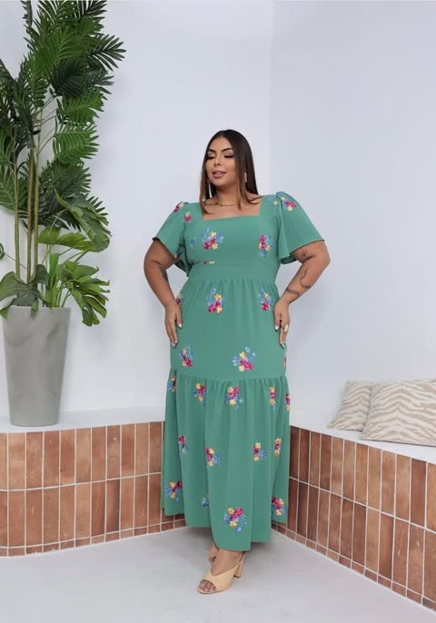 VESTIDO DUNA  BORDADO - TAMANHO G2  C�D:11614902