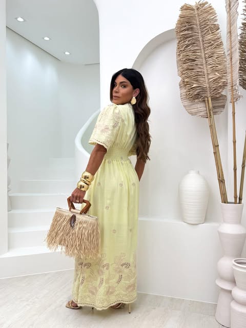 VESTIDO VISCOLINHO BORDADO EM LESI� 3D - C�D:101010405 - TAMANHO �NICO