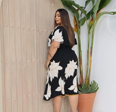 VESTIDO VISCOLINHO PRETO ESTAMPADO C�D:101010416 TAMANHO G2