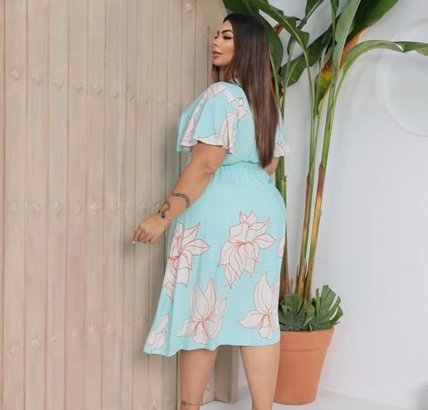 VESTIDO VISCOLINHO  VERDE TIFFANY C�D:101010418 TAMANHO G2