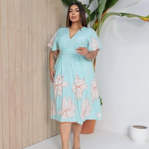 VESTIDO VISCOLINHO  VERDE TIFFANY C�D:101010418 TAMANHO G2